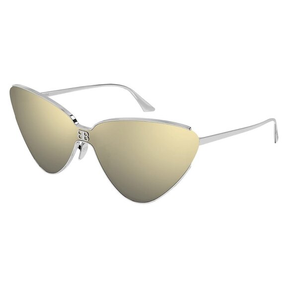 New BALENCIAGA Everyday Silver Shield BB0191S 005 Sunglasses Women - Picture 1 of 4